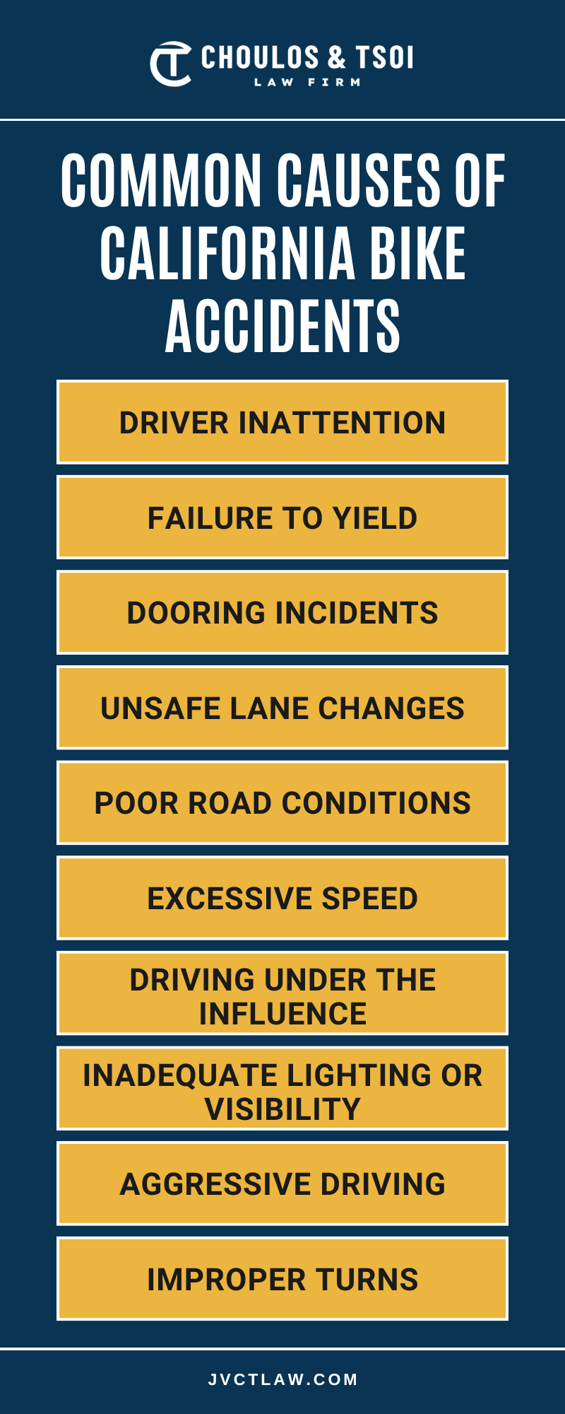 Common Causes Of California Bike Accidents Infographic
