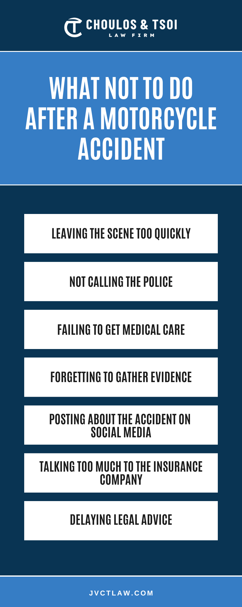 What Not To Do After A Motorcycle Accident Infographic