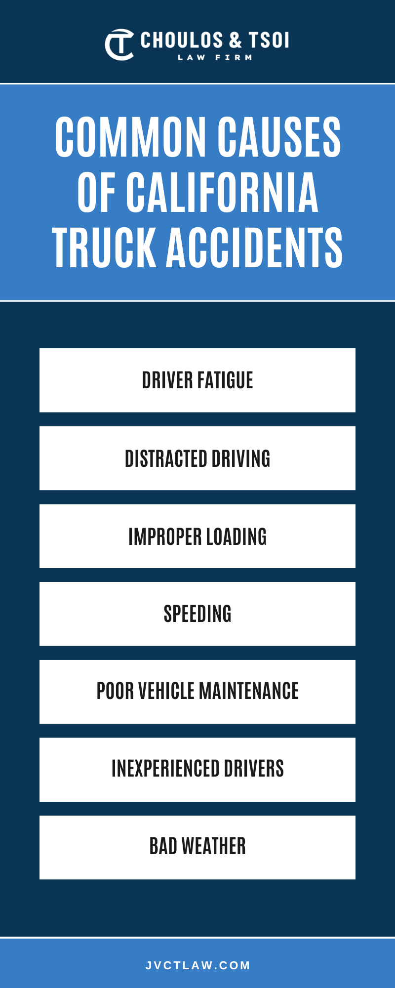 Common Causes Of California Truck Accidents Infographic